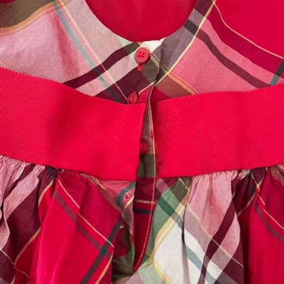 JANIE AND JACK Collections Crimson Plaid Plaid Silk Dress 5 - Picture 10 of 16
